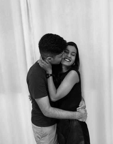 Sara e João, foto em preto e branco